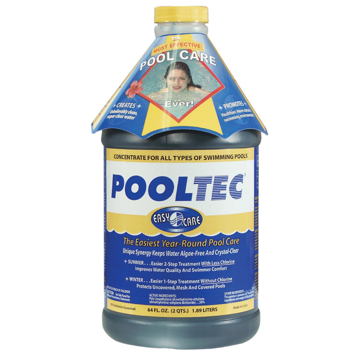 HTH 42052W Pool Care 3" Chlorine Tabs Advanced, Individually Wrapped Tablets - Swimming Pool Sanitizer with Clarifier & Algaecide, Destroys Bacteria & Algae, Delivers Clear Water All Season, 5 lbs