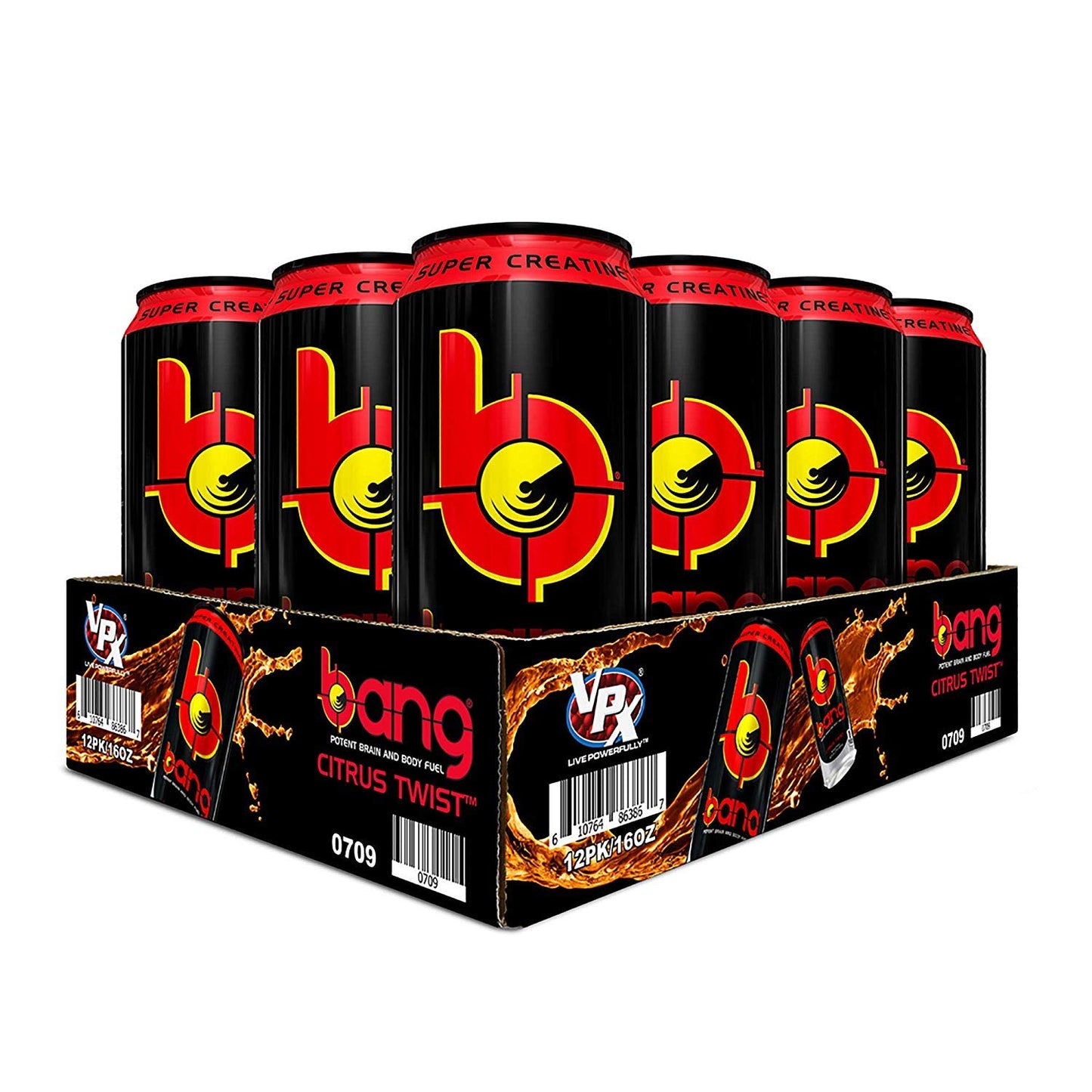 Bang Energy Bangster Berry, Sugar-Free Energy Drink, 16-Ounce (Pack of 12)