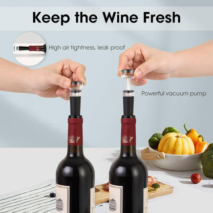 Wine Opener, Zinc Alloy Premium Wing Corkscrew Wine Bottle Opener with Multifunctional Bottles Opener, Sharp Corkscrew with Ergonomic Non-slip Wing Handle, Upgrade