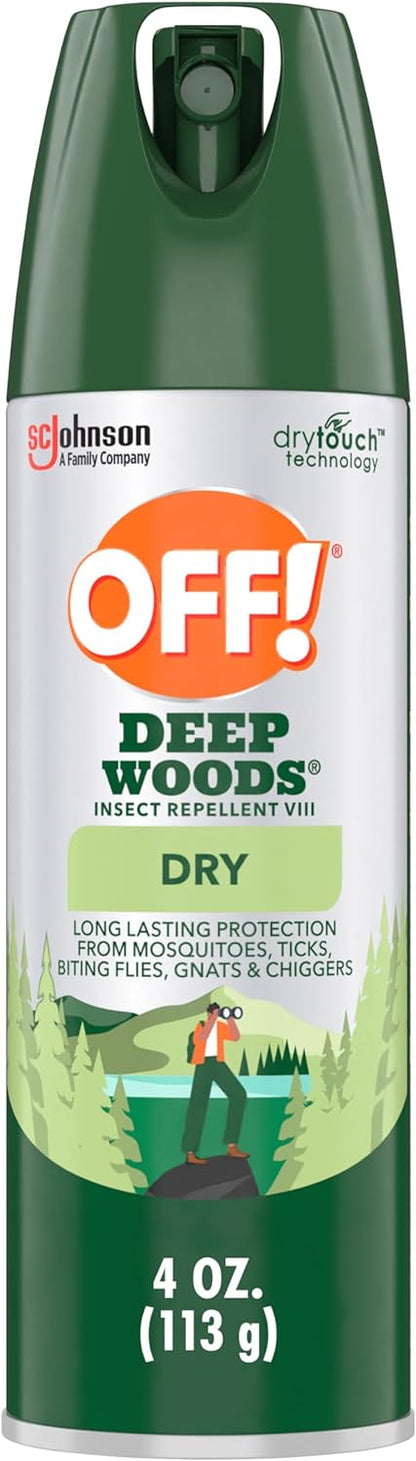 OFF! Deep Woods Insect Repellent Aerosol, Dry, Non-Greasy Formula, Bug Spray with Long Lasting Protection from Mosquitoes, 4 oz