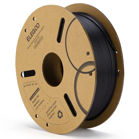 ELEGOO PLA Filament 1.75mm Black 1KG, 3D Printer Filament Dimensional Accuracy +/- 0.02mm, 1kg Cardboard Spool(2.2lbs) 3D Printing Filament Fits for Most FDM 3D Printers