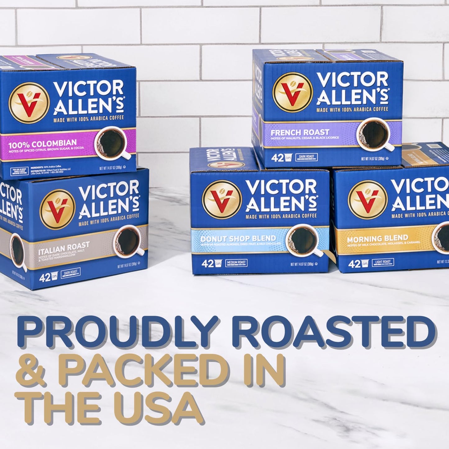 Victor Allen's Coffee Variety Pack (Morning Blend, 100% Colombian, Donut Shop Blend, and Italian Roast), 80 Count, Single Serve Coffee Pods for Keurig K-Cup Brewers