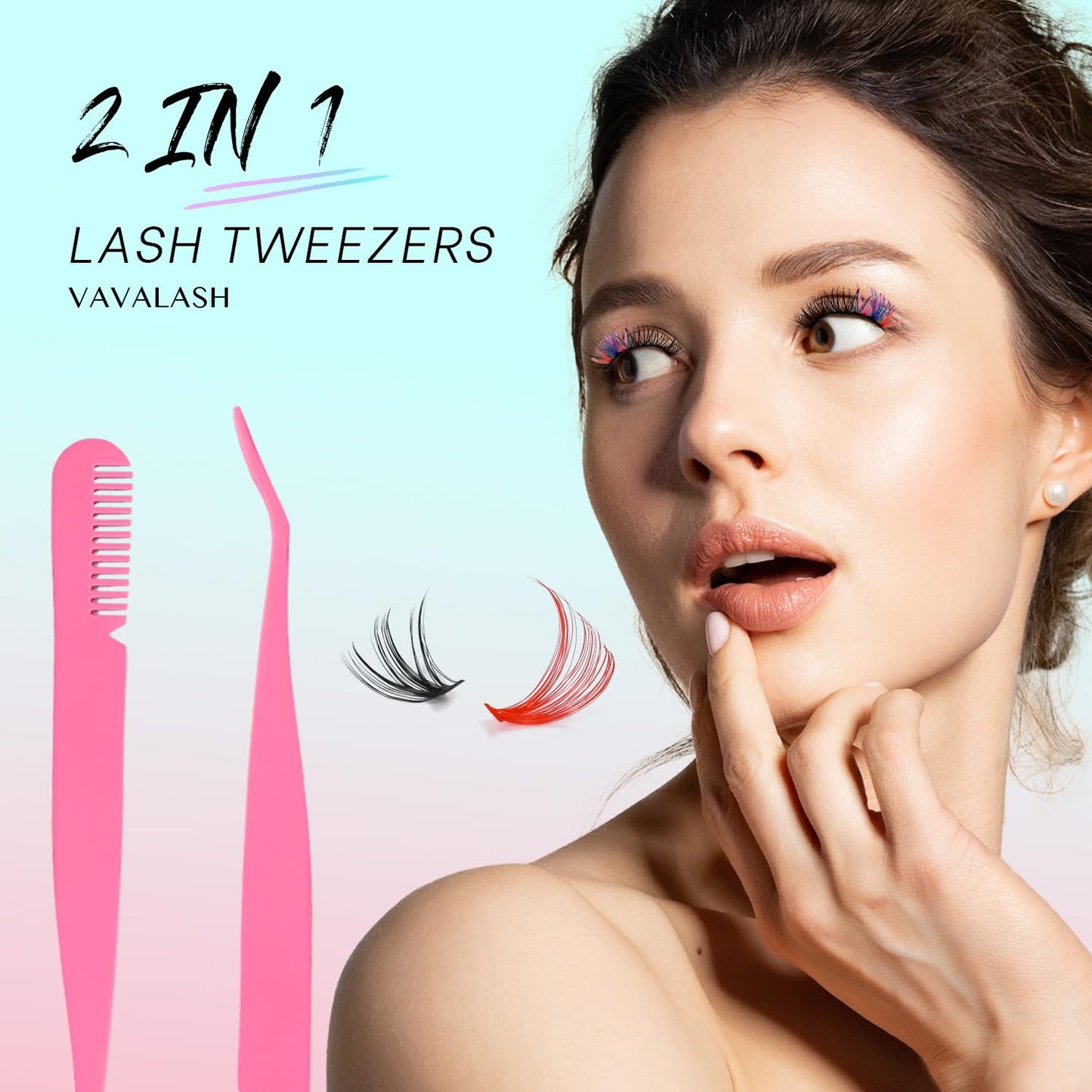 VAVALASH DIY Lash Extension Kit 280 Clusters Individual Lashes Kit 30D 40D 0.07D-10-16mm Lash Clusters, Lash Bond and Seal, Lash Tweezer for DIY Eyelash Extension at Home（Kit-30D+40D-0.07D-10-16MIX）