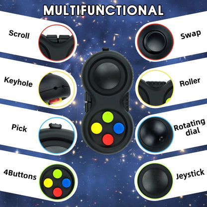 WTYCD Original Fidget Toy Game, Rubberized classical Controller Fidget Concentration Toy with 8-Fidget Functions and Lanyard - Excellent for Relieving Stress and Anxiety