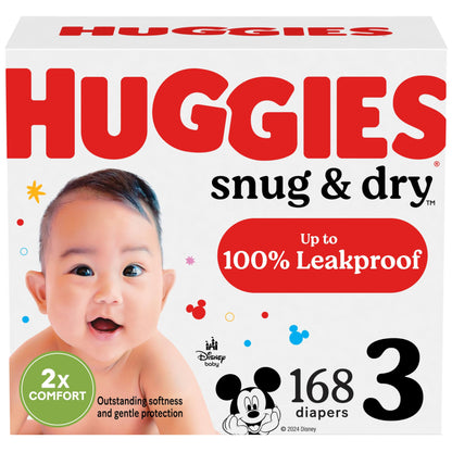 Huggies Size 2 Diapers, Snug & Dry Baby Diapers, Size 2 (12-18 lbs), 100 Count, Packaging May Vary