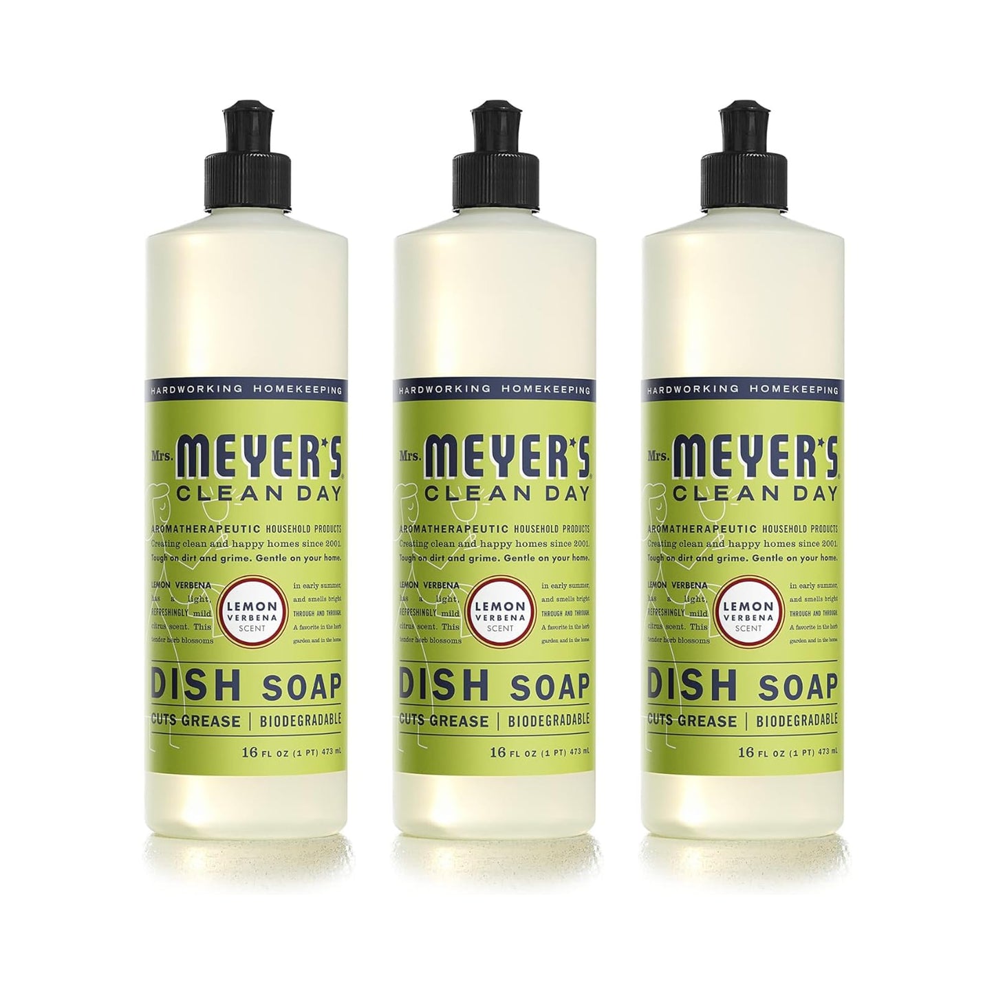 MRS. MEYER'S CLEAN DAY Multi-Surface Cleaner Concentrate, Use to Clean Floors, Tile, Counters, Lemon Verbena, 32 fl. oz