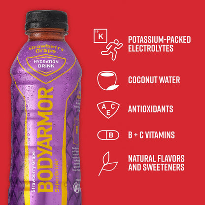 BODYARMOR Sports Drink, Mamba Forever, Strawberry Grape 12 Fl Oz, 8pk