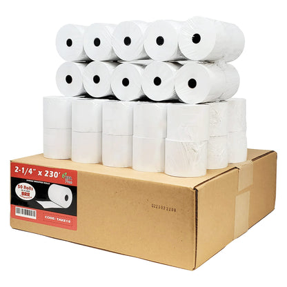 (50 Rolls) 3 1/8 x 230 Thermal Paper Receipt Rolls (55 GSM Premium Quality German Paper) Fits All POS Cash Registers BPA Free - BuyRegisterRolls