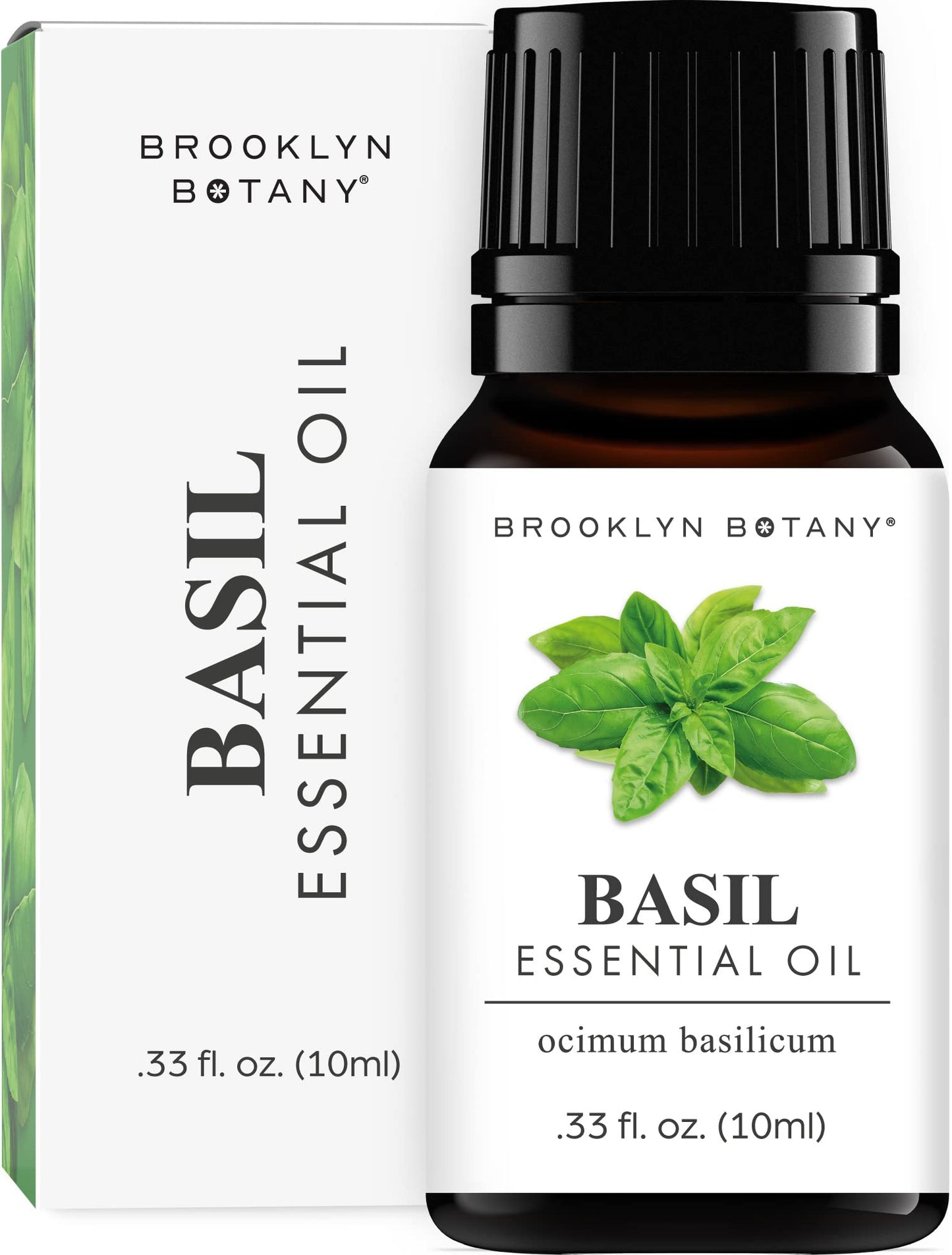 Brooklyn Botany Basil Essential Oil - 100% Pure and Natural - Premium Grade Essential Oil - for Aromatherapy and Diffuser - 0.33 Fl Oz