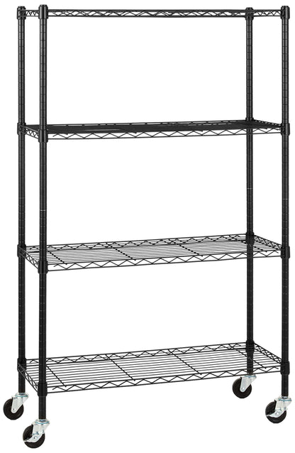 Amazon Basics 3-Shelf Adjustable, Heavy Duty Storage Shelving Unit (250 lbs loading capacity per shelf), Steel Organizer Wire Rack, 23.2"L x 13.4"W x 30"H, Black