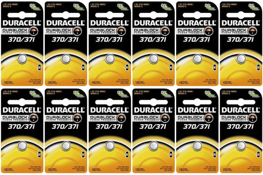 12-Pack Duracell 370/371 Batteries 1.5 Volt Silver Oxide Coin Button