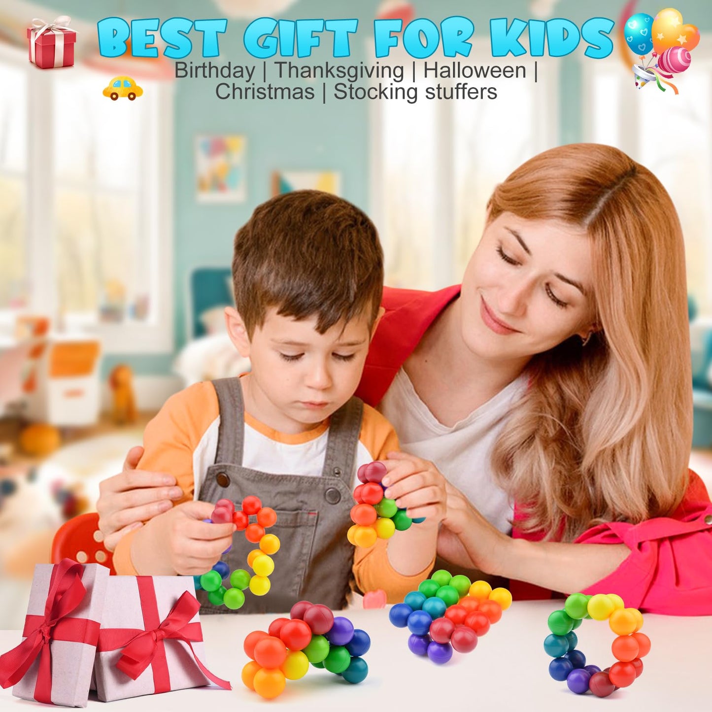 Autism Sensory Toys for Autistic Children, Fidget Toys for Adults Kids , Autism Toys for Toddlers 3-4, Easter Basket Stuffers Valentines Gift,Airplane Car Travel Toys for Kids Ages 3-5