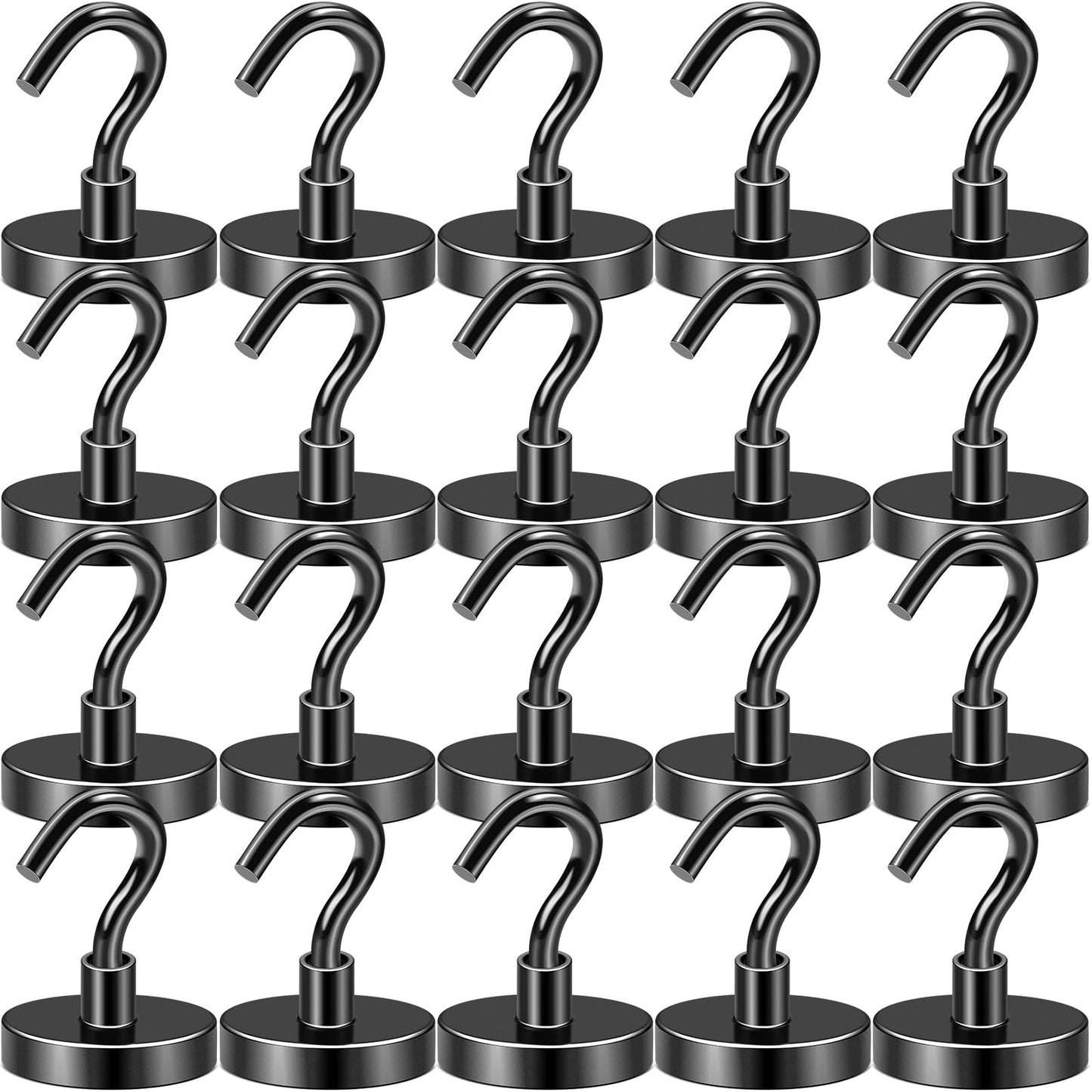 DIYMAG Magnetic Hooks, 30lbs+ Heavy Duty Magnetic Hooks Cruise for Hanging, Super Strong Magnet Hooks for Cruise Cabin, Refrigerator, Classroom, Magnetic Metal Hooks for Grill (Sliver, Pack of 20)