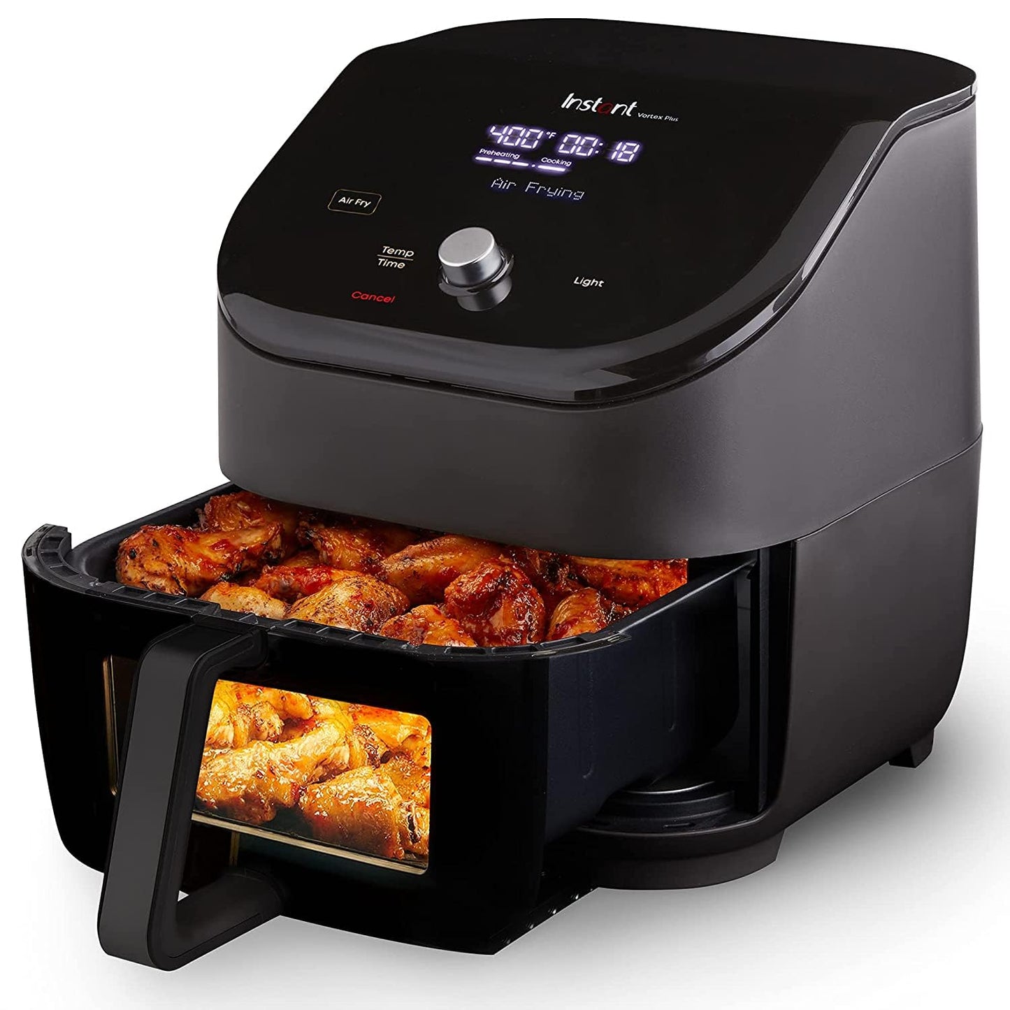 Instant Vortex Plus 6QT Air Fryer with Odor Erase Technology, 6-in-1 Functions that Crisps, Roasts, Broils, Dehydrates, Bakes & Reheats, 100+In-App Recipes, from the Makers of Instant Pot,1700W,Black