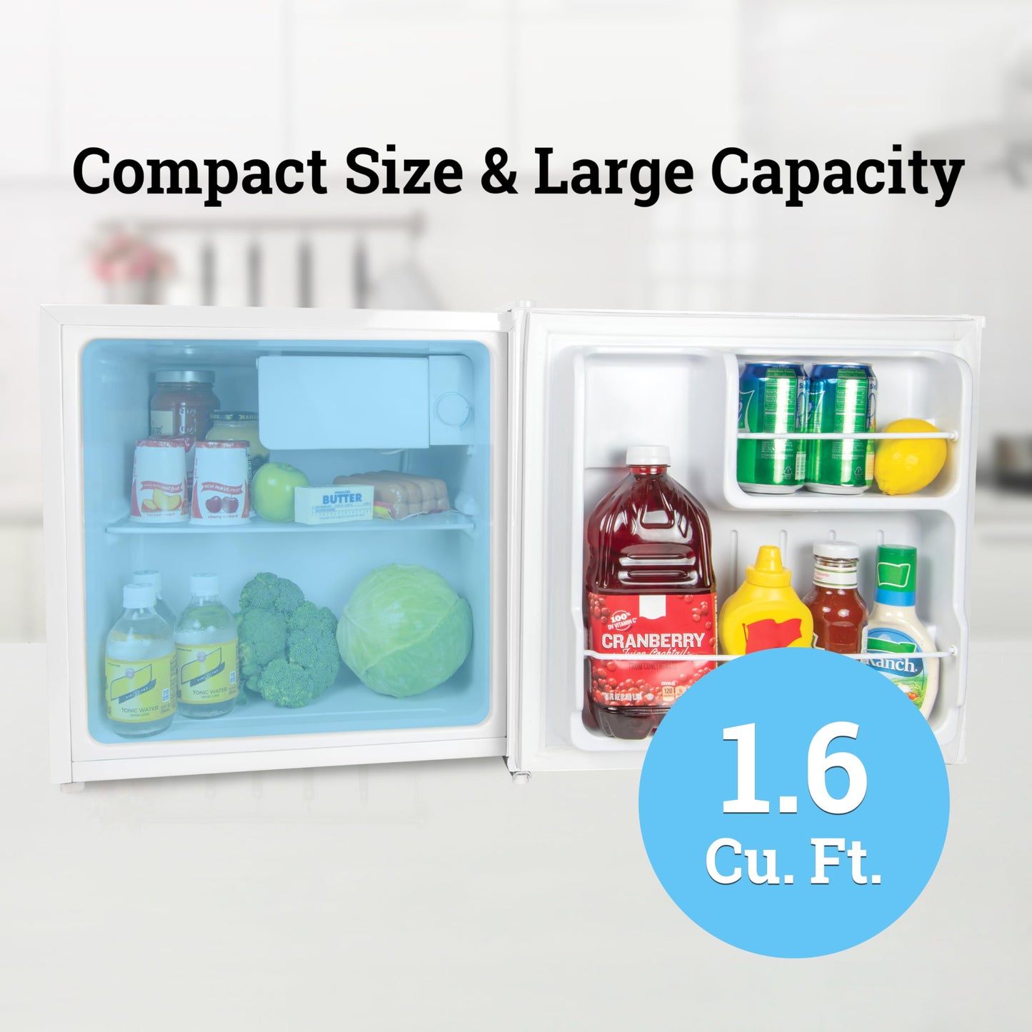 Igloo 3.2 Cu.Ft. Single Door Compact Refrigerator with Freezer - Slide Out Glass Shelf, Perfect for Homes, Offices, Dorms - Black