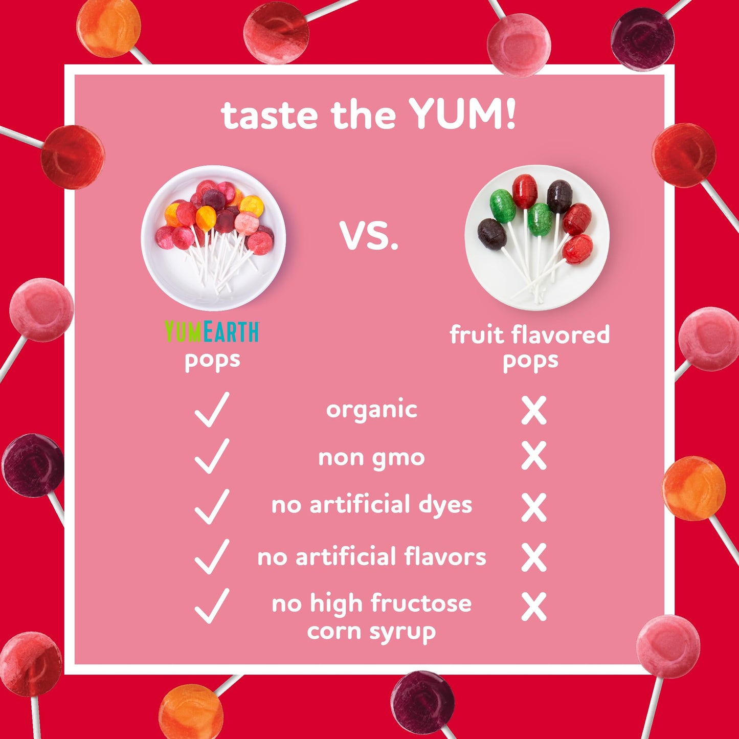 YumEarth Organic Pops Variety Pack, 14 Fruit Flavored Favorites Lollipops, Allergy Friendly, Gluten Free, Non-GMO, Vegan, No Artificial Flavors or Dyes