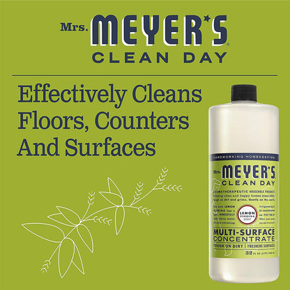 MRS. MEYER'S CLEAN DAY Multi-Surface Cleaner Concentrate, Use to Clean Floors, Tile, Counters, Lemon Verbena, 32 fl. oz