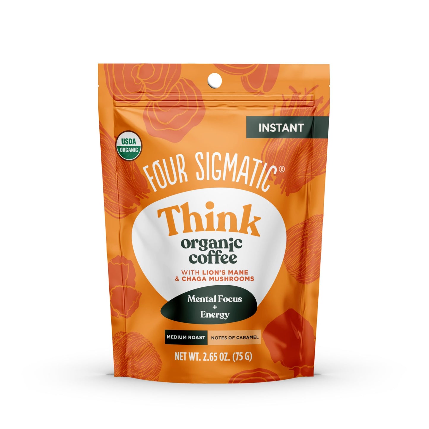 Four Sigmatic Organic Mushroom Coffee | Arabica Instant Coffee with Lion's Mane, Chaga and Rhodiola | Mushroom Coffee Instant Mix for Better Focus and Immune Support | 30 Serving Canister