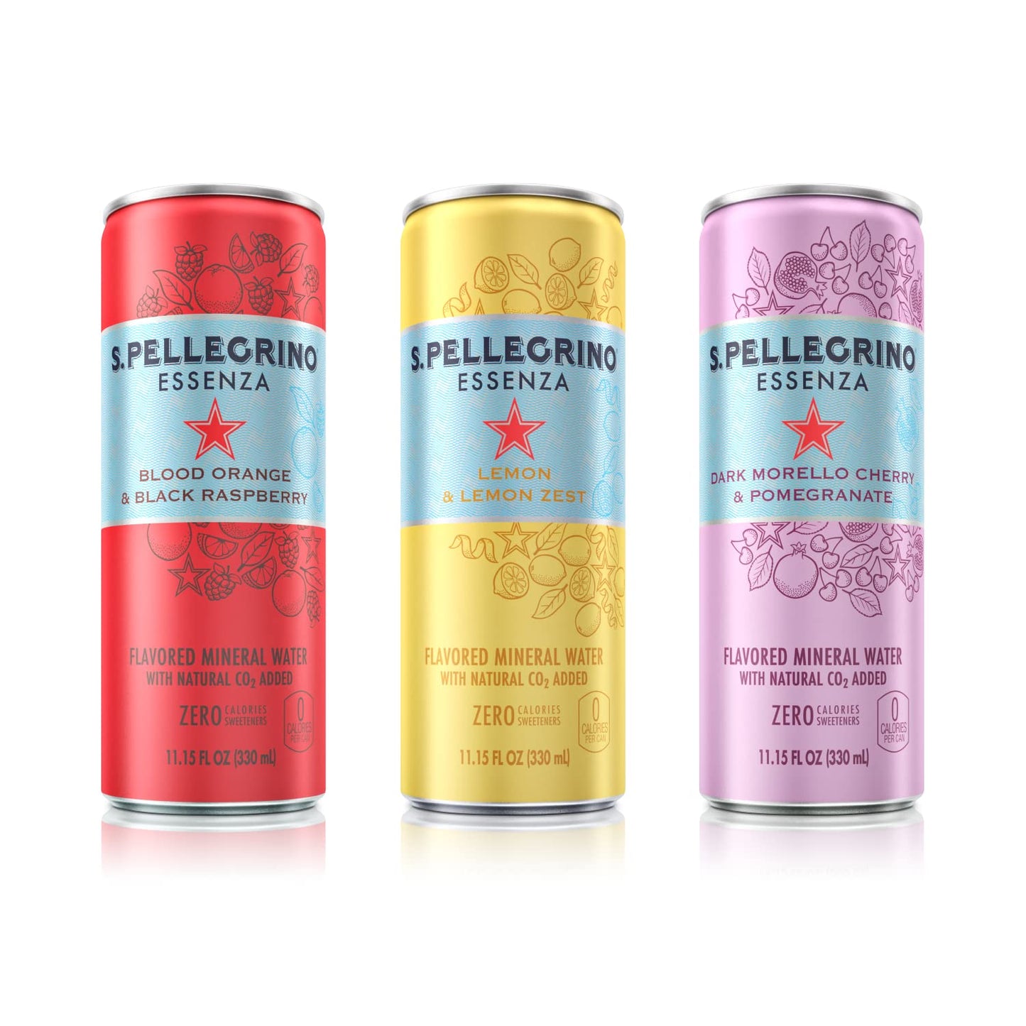 S.Pellegrino Essenza Variety pack - Blood Orange, Lemon, Dark Morello Cherry,11.15 Fl. Oz (Pack of 24)