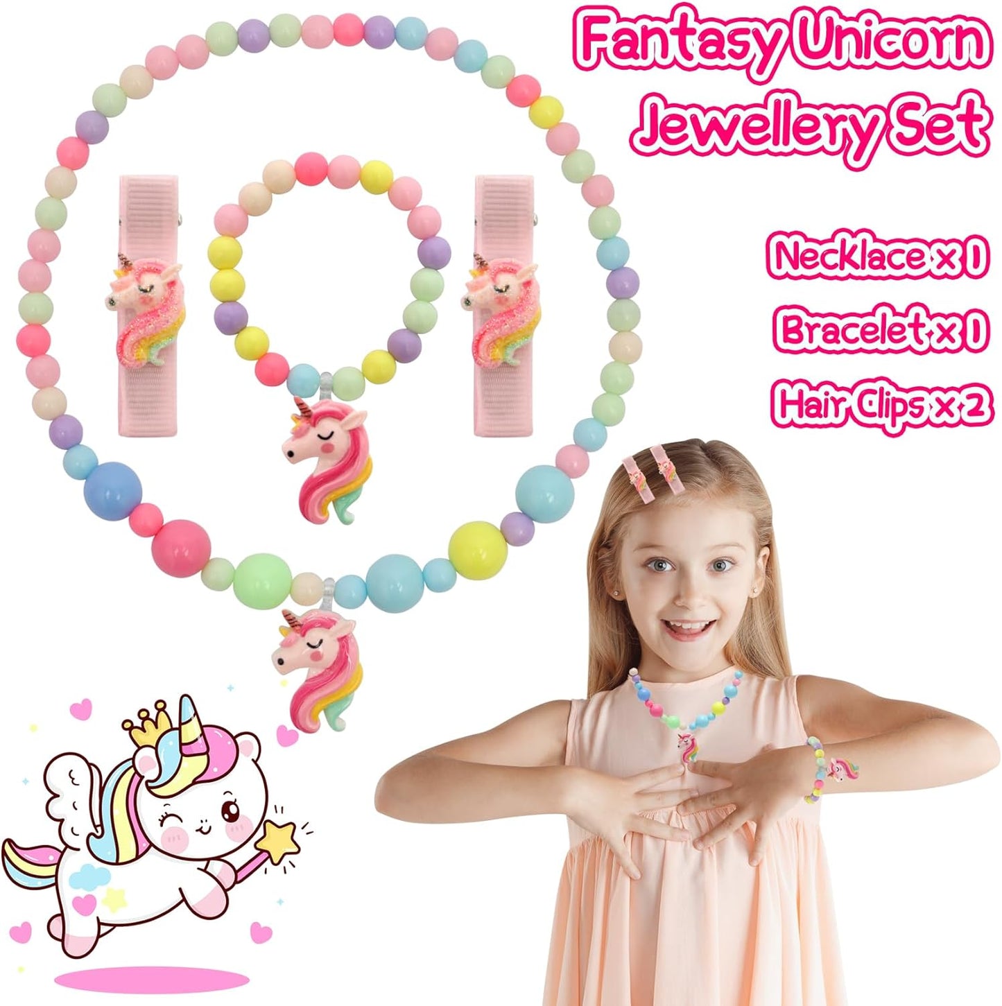 Jewelry Toys-for-Girls,Toddler Girls Toys Age 6-8,Lovely Rings Kids-Toys for 3 4 5 6 7 8 9 10 Year Old Girls,Play Jewelry Princess Toys for Dress Up,Easter Birthday Unicorns-Gifts-for-Girls