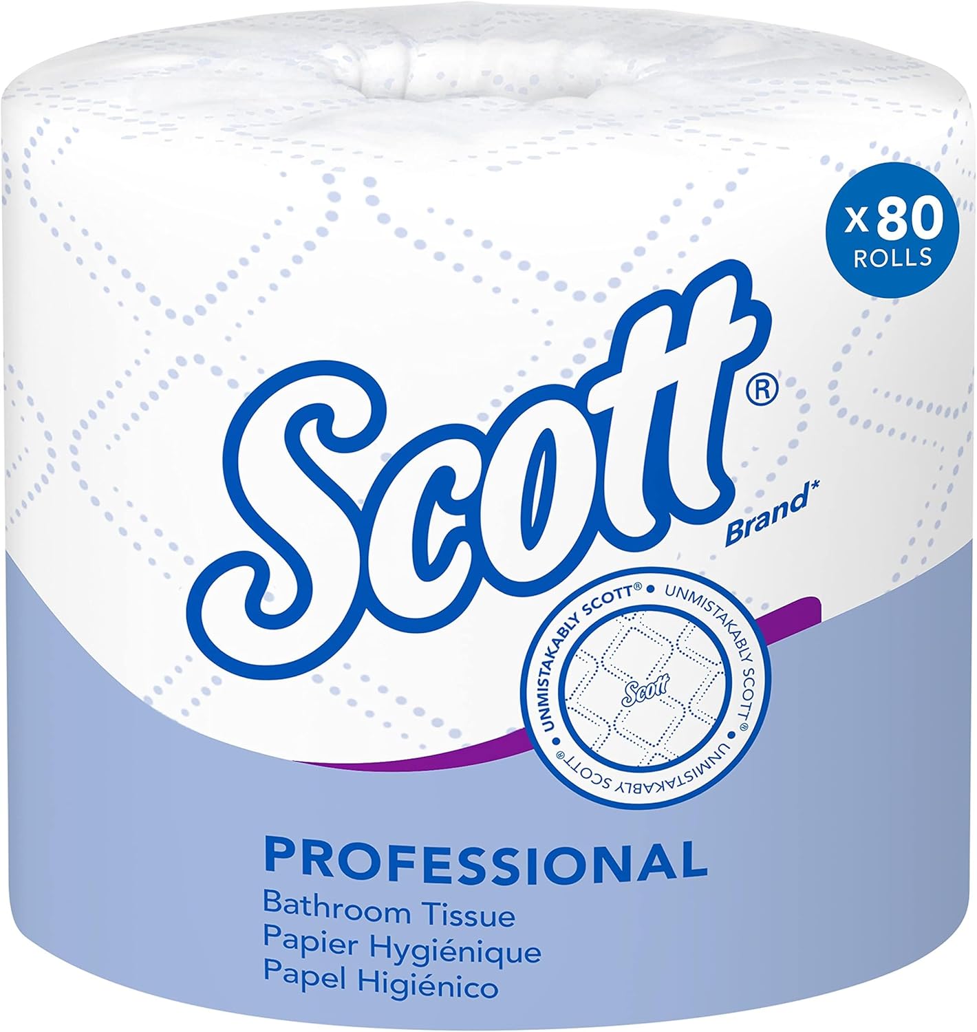 Scott Professional Standard Roll Toilet Paper (04460), with Elevated Design, 2-Ply, White, Individually wrapped, (550 Sheets/Roll, 80 Rolls/Case, 44,000 Sheets/Case)