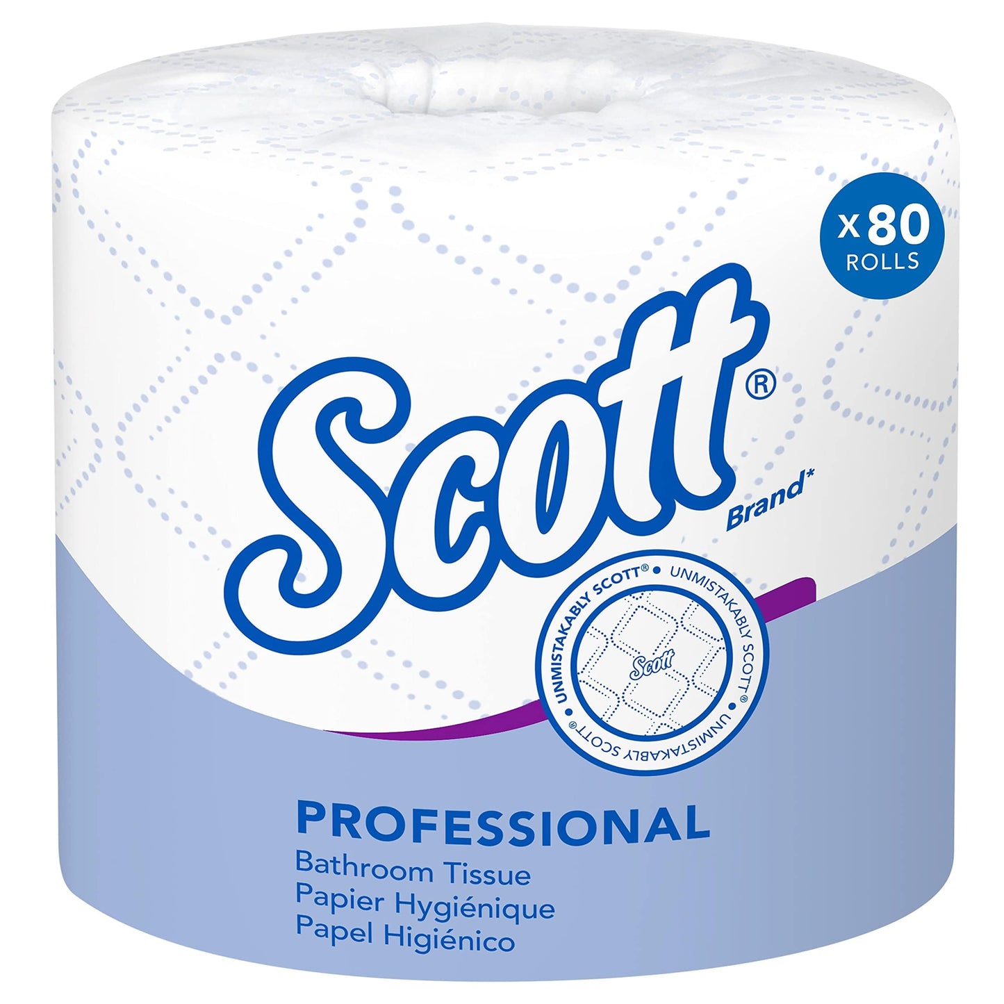 Scott Professional Standard Roll Toilet Paper (04460), with Elevated Design, 2-Ply, White, Individually wrapped, (550 Sheets/Roll, 80 Rolls/Case, 44,000 Sheets/Case)