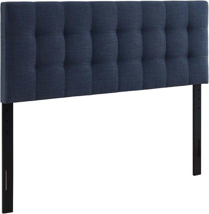 Modway Lily Tufted Linen Fabric Upholstered King Headboard in Navy