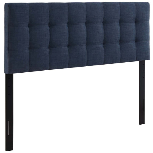 Modway Lily Tufted Linen Fabric Upholstered King Headboard in Navy