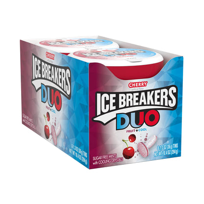 ICE BREAKERS Duo Fruit Plus Cool Strawberry Sugar Free Breath Mints Tins, 1.3 oz (8 Count)