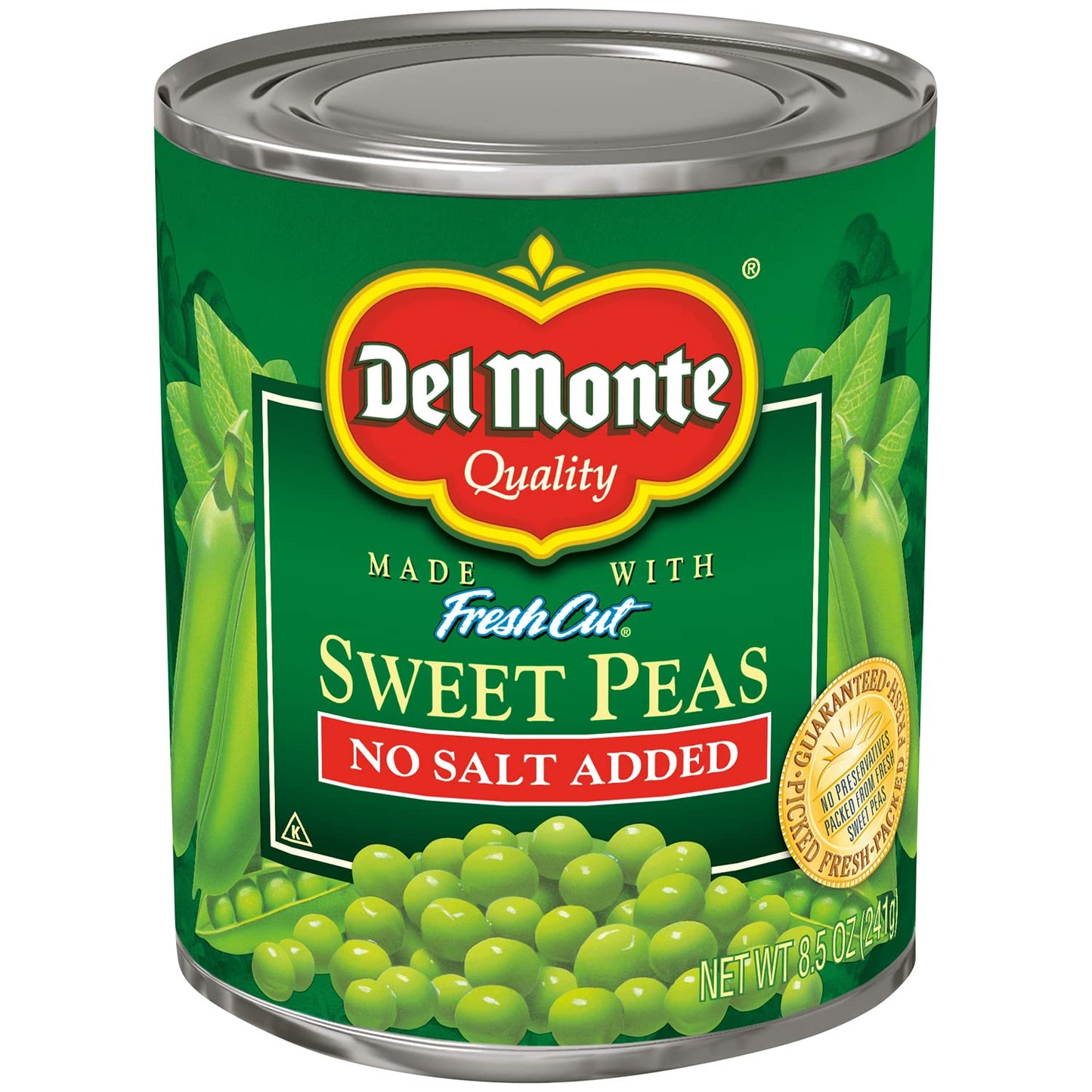 Del Monte Canned Fresh Cut Sweet Peas No Salt Added, 8.5-Ounce (Pack of 12)