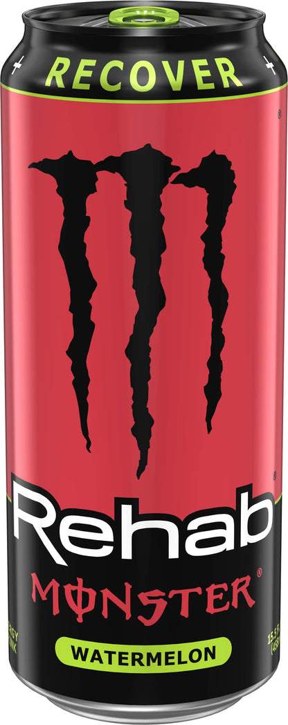 Monster Energy Rehab Tea + Lemonade + Energy, Energy Iced Tea, Energy Drink 15.5 Ounce (Pack of 15)