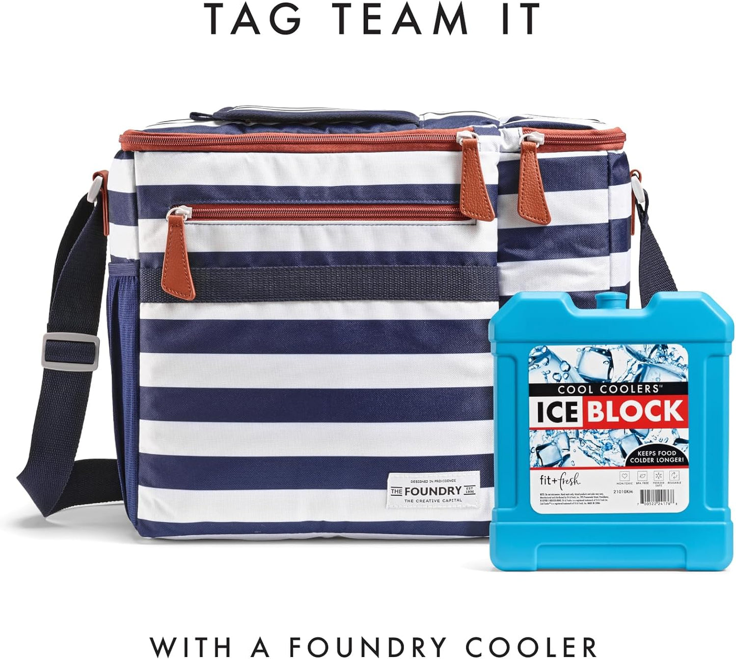 Fit and Fresh Cool, Large Cooler Ice, Blue Block