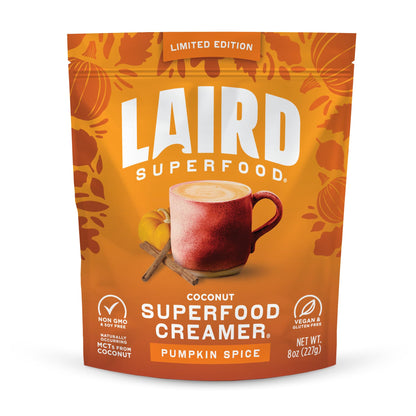 Laird Superfood Non-Dairy Superfood Creamer - Coconut Powder Coffee Creamer - Sweet & Creamy - Gluten Free, Non-GMO, Vegan - 16 oz. Bag, Pack of 1