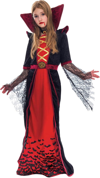 Spooktacular Creations Royal Vampire Costume for Girls Deluxe Set Halloween Gothic Victorian Vampiress Queen Dress Up Party