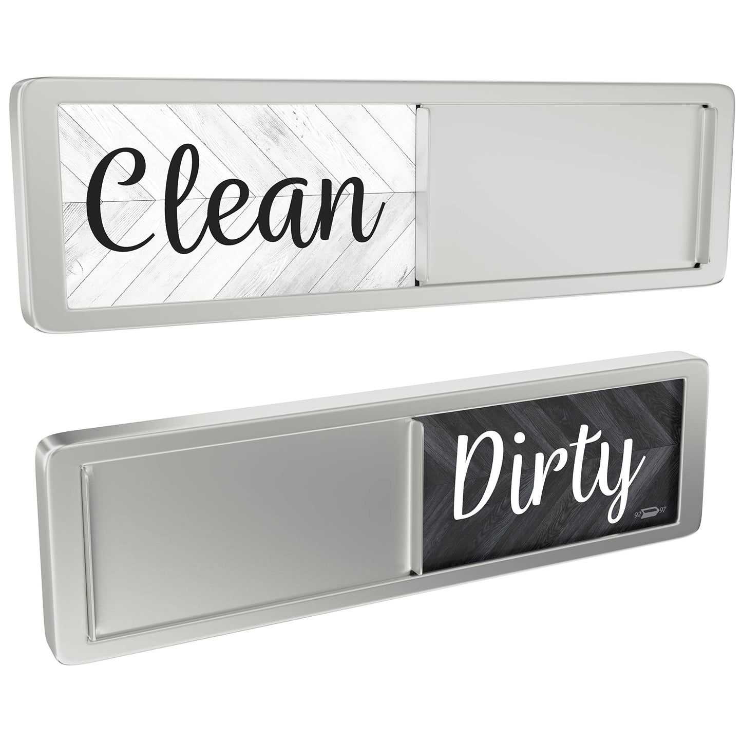 Dishwasher Magnet Clean Dirty Sign, Strong Universal Dirty Clean Dishwasher Magnet Indicator for Kitchen Organization, Slide Rustic Farmhouse Black and White Wood