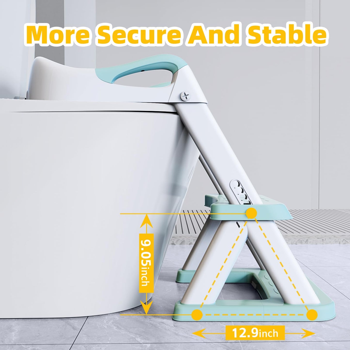 Toilet Potty Training Seat with Step Stool Ladder,SKYROKU Training Toilet for Kids Boys Girls Toddlers-Comfortable Safe Potty Seat with Anti-Slip Pads Ladder (Grey)