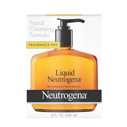 Neutrogena Liquid Fragrance-Free Gentle Facial Cleanser with Glycerin, Hypoallergenic & Oil-Free Mild Face Wash Unscented, 8 Fl Oz