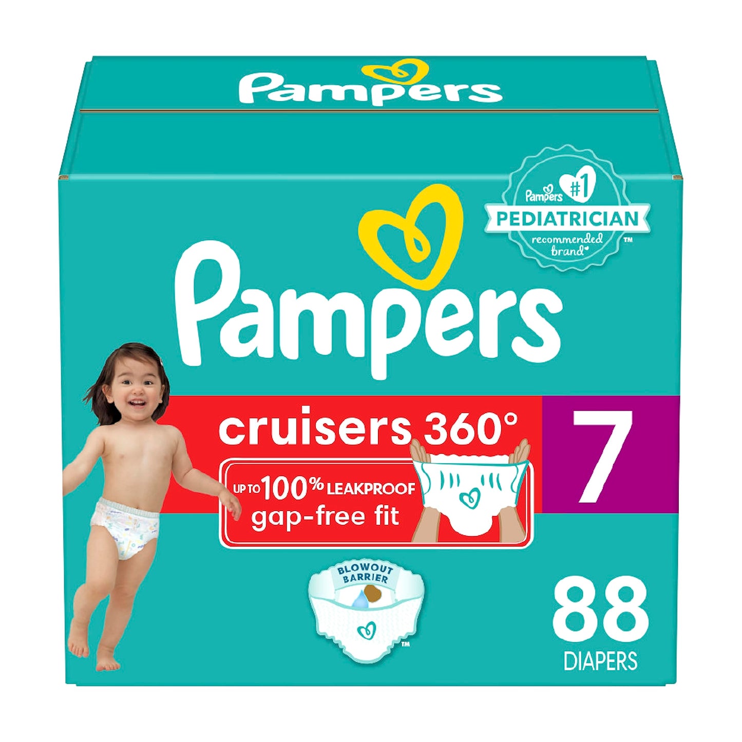 Pampers Cruisers 360 Diapers - Size 5, One Month Supply (128 Count), Pull-On Disposable Baby Diapers, Gap-Free Fit