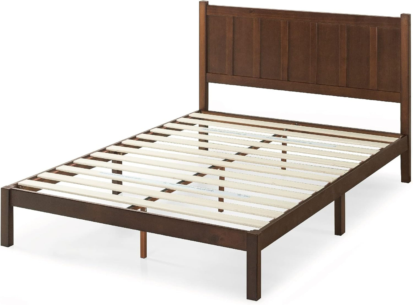 ZINUS Adrian Wood Rustic Style Platform Bed with Headboard, No Box Spring Needed, Wood Slat Support, Queen