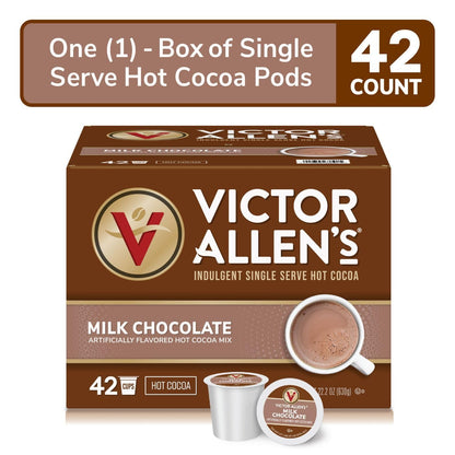 Victor Allen's Coffee Milk Chocolate Flavored Hot Cocoa Mix, 42 Count, Single Serve K-Cup Pods for Keurig K-Cup Brewers