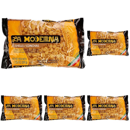 La Moderna Shells Pasta, Noodles, Durum Wheat, Protein, Fiber, Vitamins, 7 Oz