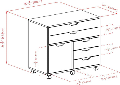 Winsome Wood Halifax Cabinet, 2 Large Drawer with 3 Small Drawer, White