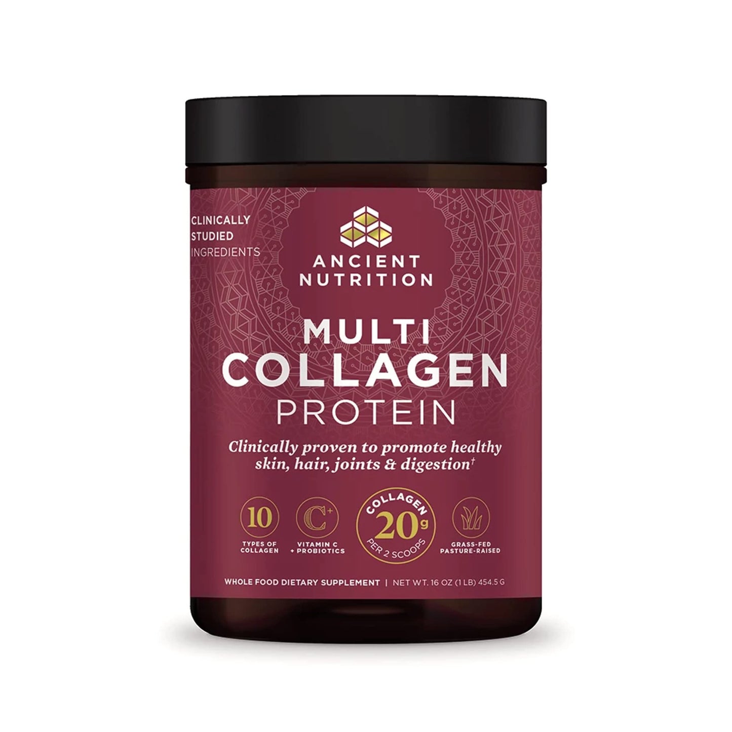 Ancient Nutrition Hydrolyzed Collagen Peptides Powder with Probiotics, Chocolate Multi Collagen Protein for Women and Men with Vitamin C, 24 Servings, Supports Skin and Nails, Gut Health, 10oz