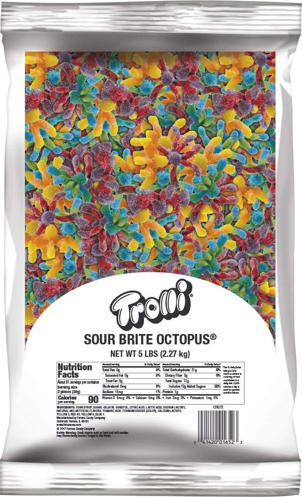 Trolli Brite Octopus Gummy Candy, 4.25 Ounce (Pack of 12)