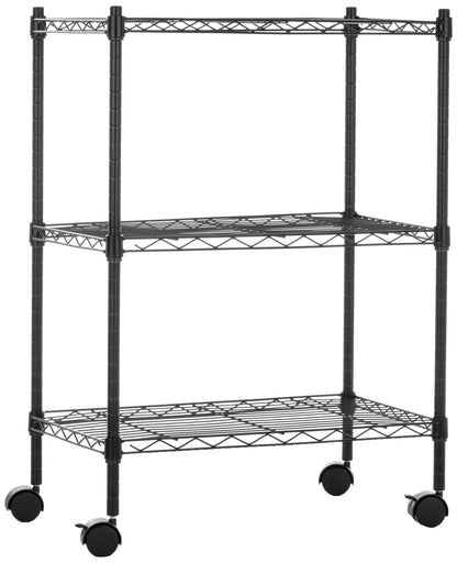 Amazon Basics 3-Shelf Adjustable, Heavy Duty Storage Shelving Unit (250 lbs loading capacity per shelf), Steel Organizer Wire Rack, 23.2"L x 13.4"W x 30"H, Black