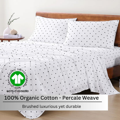 LANE LINEN 100% Organic Cotton Twin Sheets Set, 3Pc Twin Bed Sheets, Breathable Cotton Sheets Twin Size Bed Set, Dorm Room Essentials with 15" Twin Deep Pocket Fitted Sheet - White Sheets