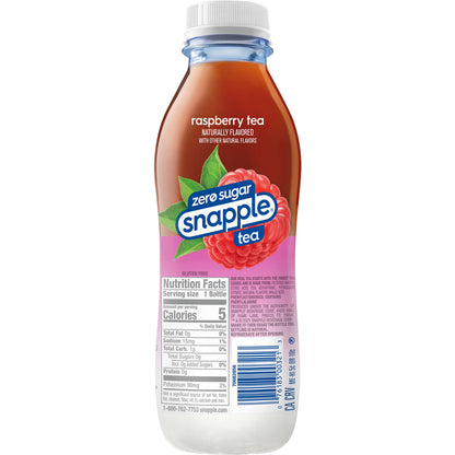 Snapple Zero Sugar Peach Tea, 16 fl oz recycled plastic bottle (Pack of 12)