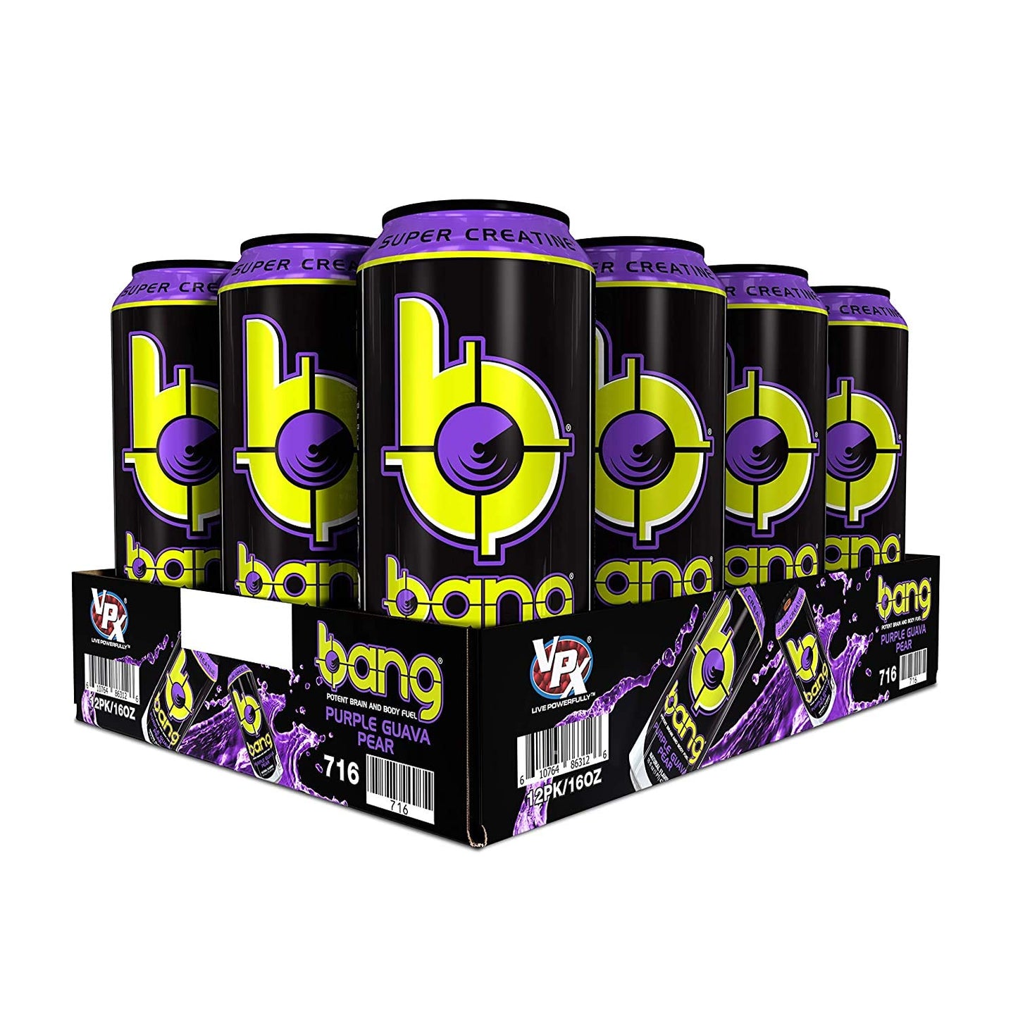 Bang Energy Bangster Berry, Sugar-Free Energy Drink, 16-Ounce (Pack of 12)