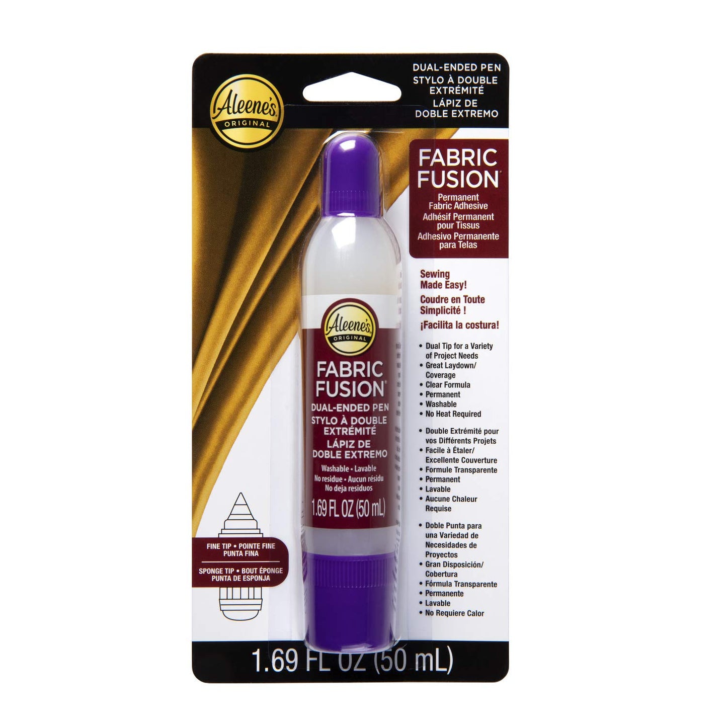 Aleene's Fabric Fusion Permanent Fabric Adhesive 3-Pack, 4 oz.