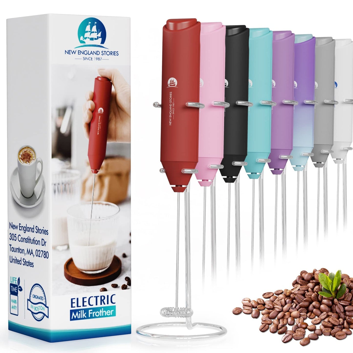 Powerful Milk Frother Handheld Foam Maker, Mini Whisk Drink Mixer for Coffee, Cappuccino, Latte, Matcha, Hot Chocolate, No Stand, Galaxy